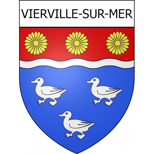 Pegatinas escudo de armas de Vierville-sur-Mer adhesivo de la etiqueta engomada