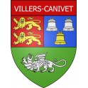 Pegatinas escudo de armas de Villers-Canivet adhesivo de la etiqueta engomada