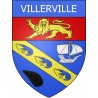 Pegatinas escudo de armas de Villerville adhesivo de la etiqueta engomada