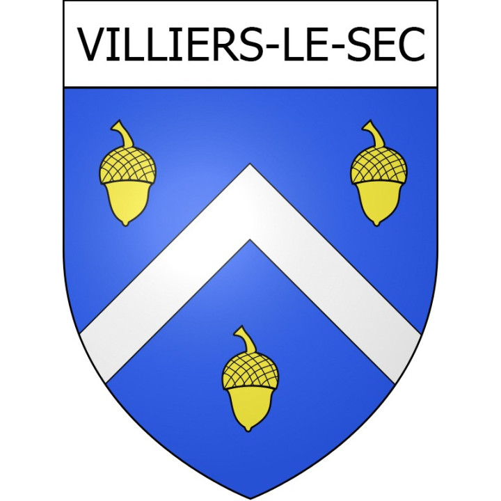Pegatinas escudo de armas de Villiers-le-Sec adhesivo de la etiqueta engomada