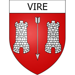Pegatinas escudo de armas de Vire adhesivo de la etiqueta engomada