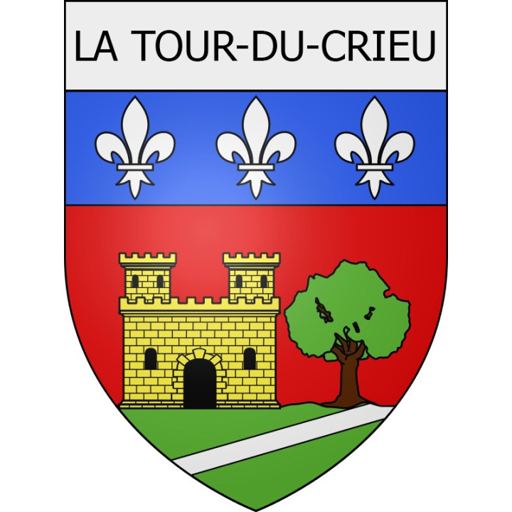la-tour-du-crieu 09 ville Stickers blason autocollant adhésif