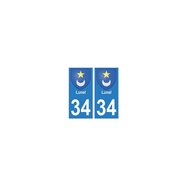 34 Lunel blason autocollant plaque immatriculation ville