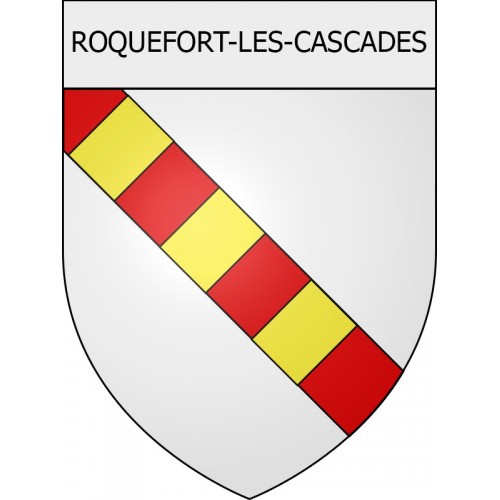 roquefort-les-cascades 09 ville Stickers blason autocollant adhésif