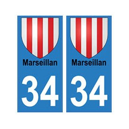 34 Marseillan blason autocollant plaque immatriculation ville