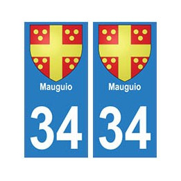 34 Mauguio blason autocollant plaque immatriculation ville