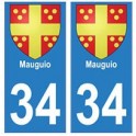 34 Mauguio blason autocollant plaque immatriculation ville