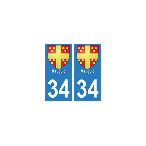 34 Mauguio blason autocollant plaque immatriculation ville