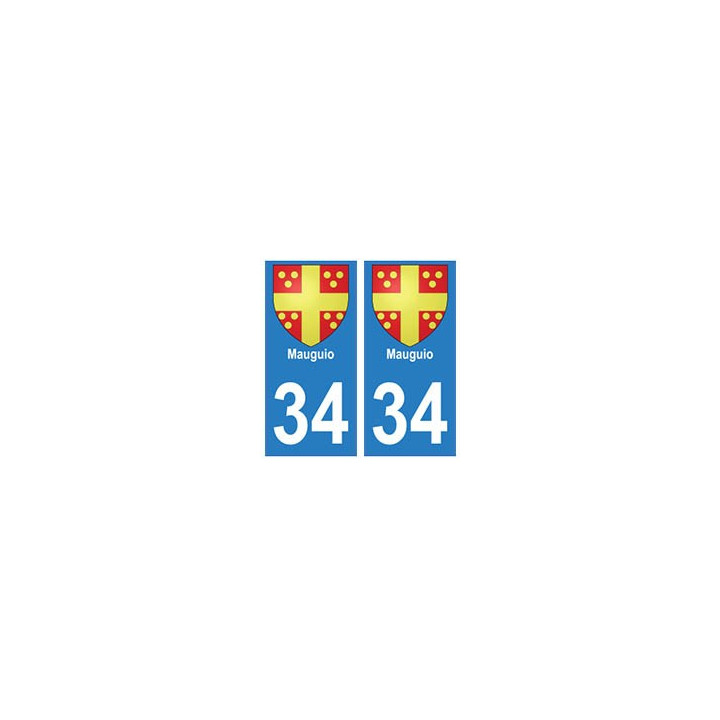 34 Mauguio blason autocollant plaque immatriculation ville
