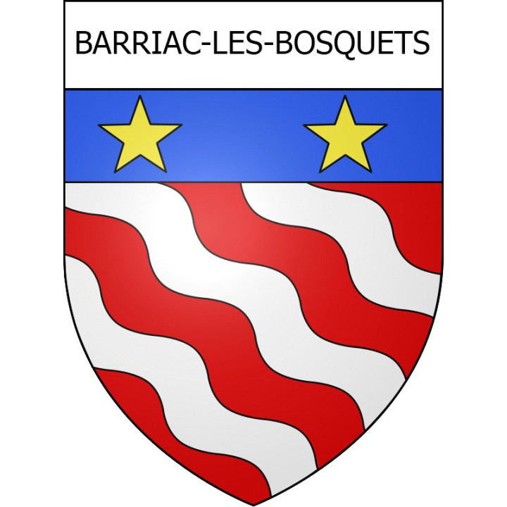 Pegatinas escudo de armas de Barriac-les-Bosquets adhesivo de la etiqueta engomada