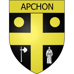 Pegatinas escudo de armas de Apchon adhesivo de la etiqueta engomada