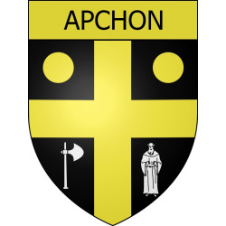 Pegatinas escudo de armas de Apchon adhesivo de la etiqueta engomada