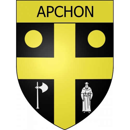 Pegatinas escudo de armas de Apchon adhesivo de la etiqueta engomada