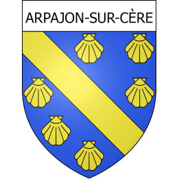 Pegatinas escudo de armas de Arpajon-sur-Cère adhesivo de la etiqueta engomada