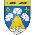 Pegatinas escudo de armas de Chaudes-Aigues adhesivo de la etiqueta engomada