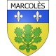 Pegatinas escudo de armas de Marcolès adhesivo de la etiqueta engomada
