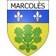 Pegatinas escudo de armas de Marcolès adhesivo de la etiqueta engomada