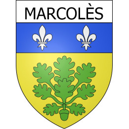 Pegatinas escudo de armas de Marcolès adhesivo de la etiqueta engomada