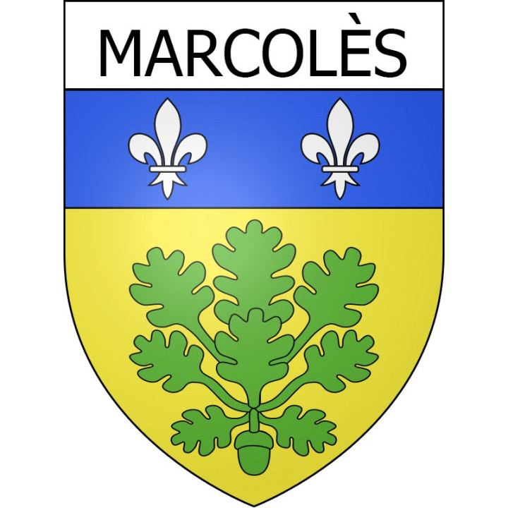 Pegatinas escudo de armas de Marcolès adhesivo de la etiqueta engomada