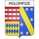Pegatinas escudo de armas de Molompize adhesivo de la etiqueta engomada