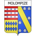 Pegatinas escudo de armas de Molompize adhesivo de la etiqueta engomada