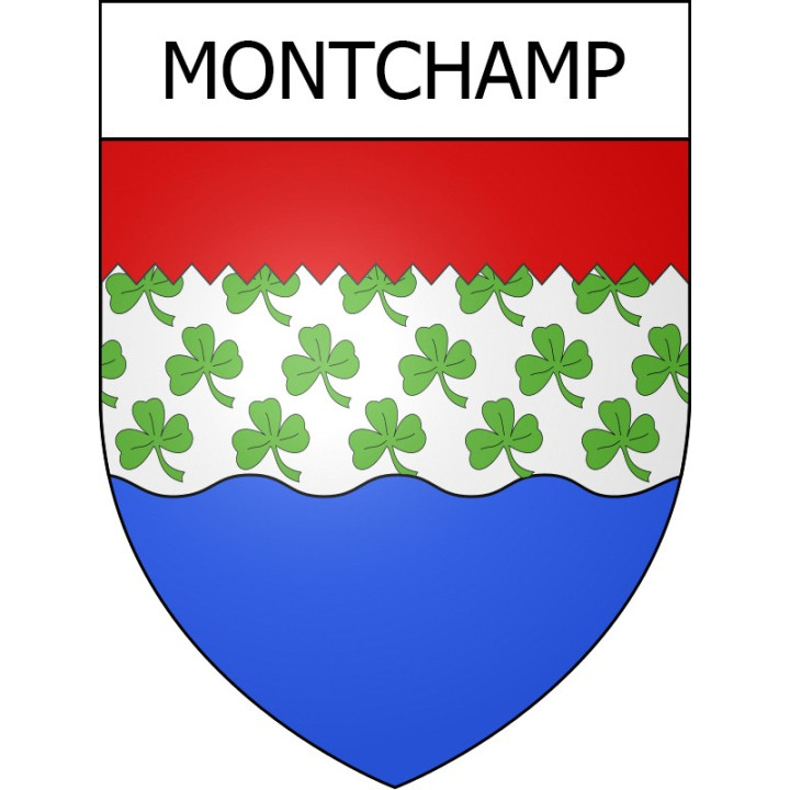 Pegatinas escudo de armas de Montchamp adhesivo de la etiqueta engomada
