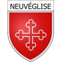 Pegatinas escudo de armas de Neuvéglise adhesivo de la etiqueta engomada