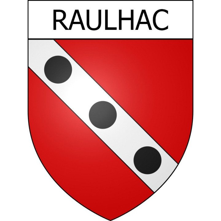 Pegatinas escudo de armas de Raulhac adhesivo de la etiqueta engomada