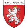 Pegatinas escudo de armas de Riom-ès-Montagnes adhesivo de la etiqueta engomada