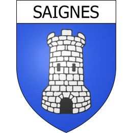 Pegatinas escudo de armas de Saignes adhesivo de la etiqueta engomada