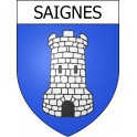 Saignes 15 ville Stickers blason autocollant adhésif