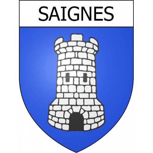 Pegatinas escudo de armas de Saignes adhesivo de la etiqueta engomada