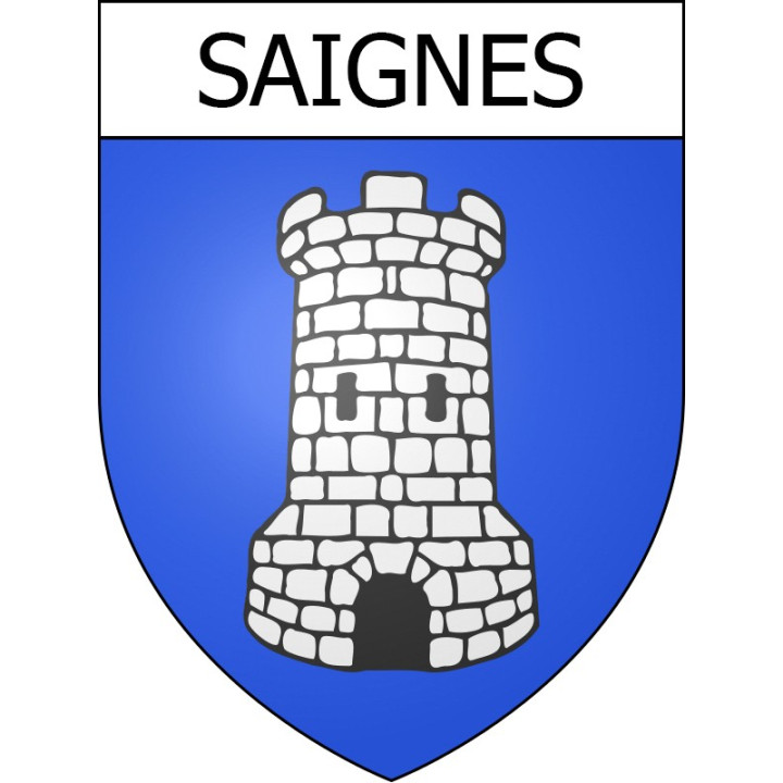 Saignes 15 ville Stickers blason autocollant adhésif