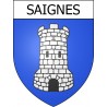 Saignes 15 ville Stickers blason autocollant adhésif