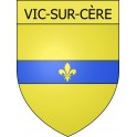 Pegatinas escudo de armas de Vic-sur-Cère adhesivo de la etiqueta engomada