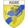 Aigre 16 ville Stickers blason autocollant adhésif