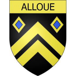 Pegatinas escudo de armas de Alloue adhesivo de la etiqueta engomada