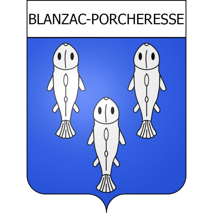 Pegatinas escudo de armas de Blanzac-Porcheresse adhesivo de la etiqueta engomada