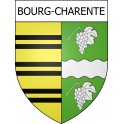 Pegatinas escudo de armas de Bourg-Charente adhesivo de la etiqueta engomada