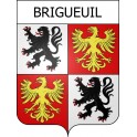 Pegatinas escudo de armas de Brigueuil adhesivo de la etiqueta engomada