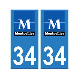 34 Montpellier logo autocollant plaque immatriculation ville