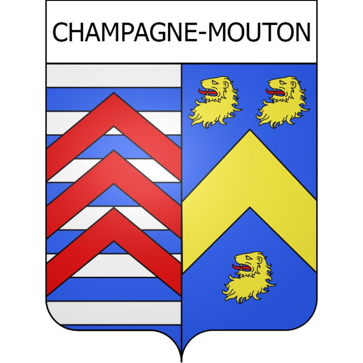 Pegatinas escudo de armas de Champagne-Mouton adhesivo de la etiqueta engomada