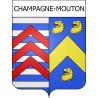 Champagne-Mouton 16 ville Stickers blason autocollant adhésif