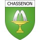 Pegatinas escudo de armas de Chassenon adhesivo de la etiqueta engomada