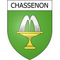 Chassenon 16 ville Stickers blason autocollant adhésif