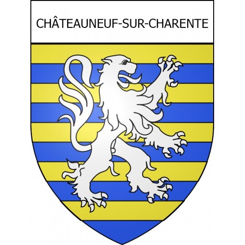 Pegatinas escudo de armas de Châteauneuf-sur-Charente adhesivo de la etiqueta engomada