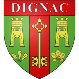 Pegatinas escudo de armas de Dignac adhesivo de la etiqueta engomada