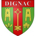 Pegatinas escudo de armas de Dignac adhesivo de la etiqueta engomada
