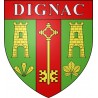Pegatinas escudo de armas de Dignac adhesivo de la etiqueta engomada