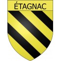 Pegatinas escudo de armas de Étagnac adhesivo de la etiqueta engomada